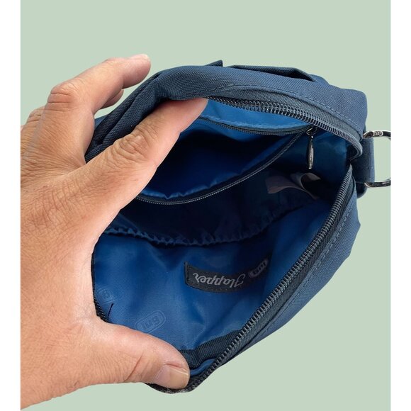 Lug Navy Quilted Crossbody Bag With Adjustable Strap & Multiple Compartments - Picture 11 of 12